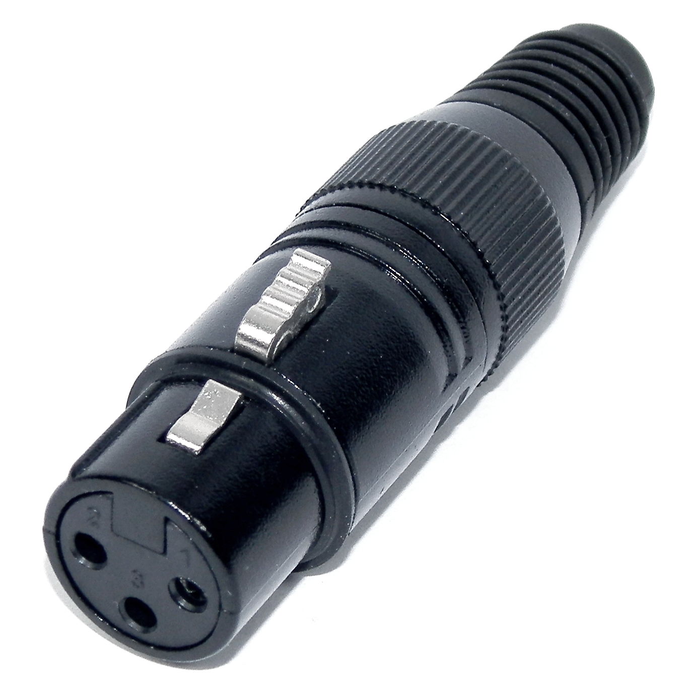 Connettore volante nero XLR da pannello a 3 poli