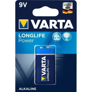 Batteria 9V Alcalina VARTA LONGLIFE Power, tipo "9V Block / 6LP3146", Transistor