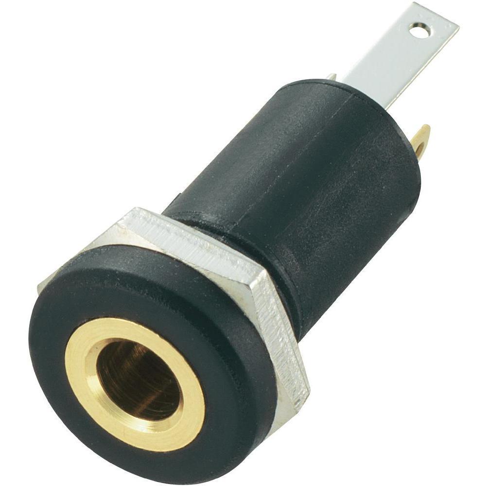 Presa Jack Stereo 3.5 mm da pannello, Contatti d'orati, con dado