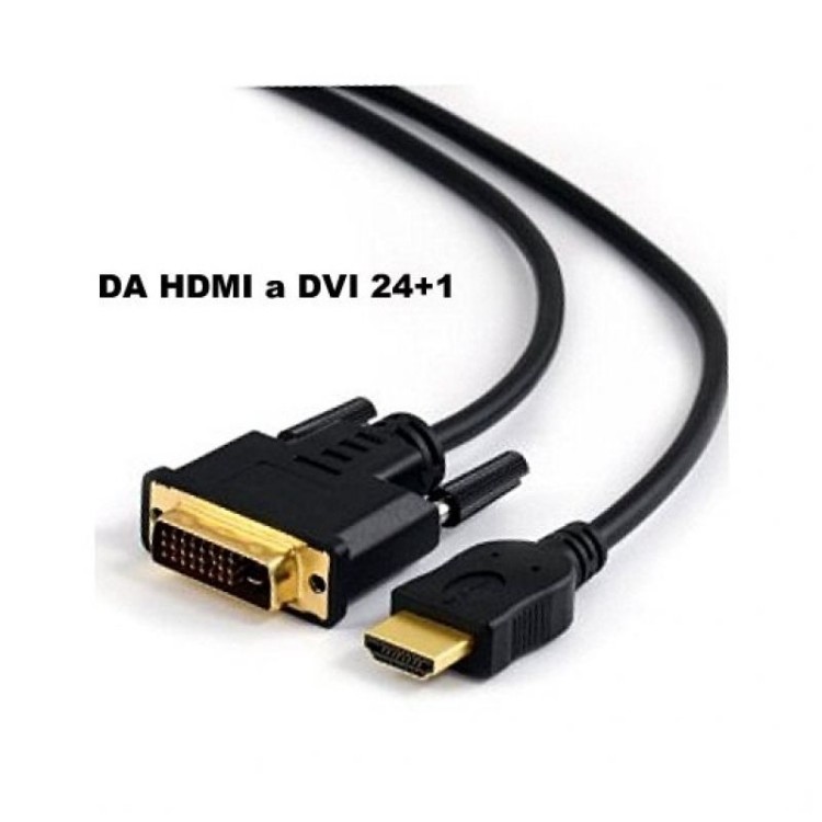 Cavo Hdmi Dvi D 24 1 1 8mt Dual Link Connettori Dorati Adattatore Tv Lcd
